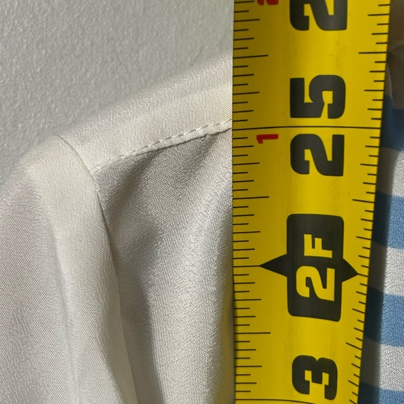 NWT J. Crew Semi sheer striped blue/white blouse size Med. Preppy - Picture 10 of 11